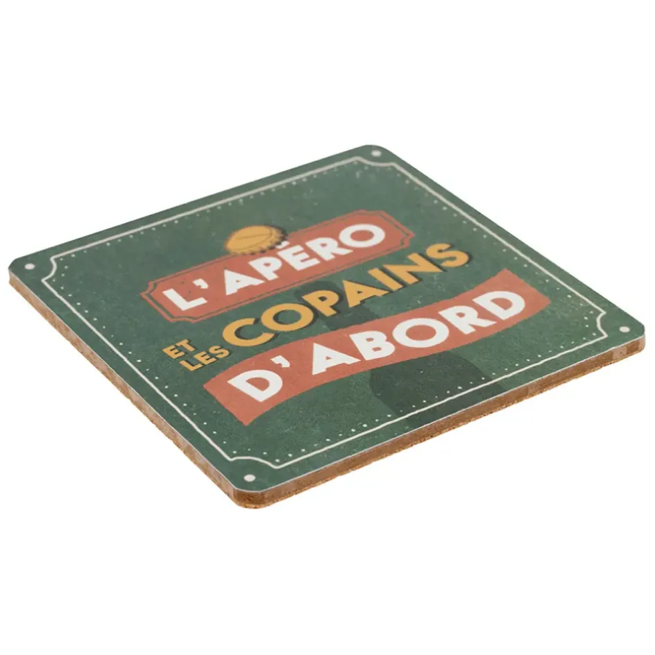 Fabrique de Styles Accessoires Vin Et Cocktails*Boite de 6 dessous de verre en liège - Copains D'Abord