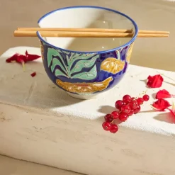 Fabrique de Styles Bols Et Coupelles*Bol en grès et bambou et baguettes - Flaura