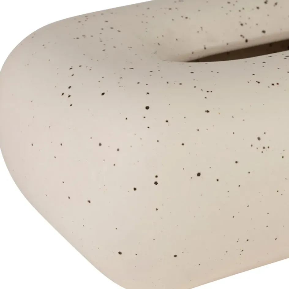 Fabrique de Styles Petits Objets Déco*Boîte à mouchoir en grès blanc moucheté - Klosen