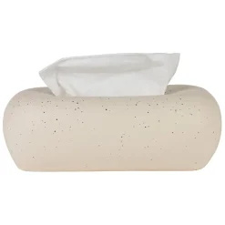 Fabrique de Styles Petits Objets Déco*Boîte à mouchoir en grès blanc moucheté - Klosen