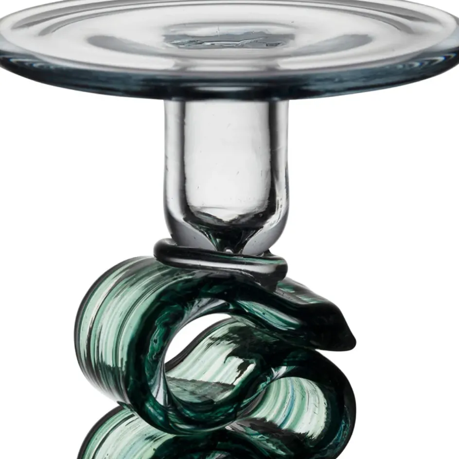 Fabrique de Styles Photophores, Bougeoirs Et Lanternes*Bougeoir en verre émeraude h23.5cm - Sablon