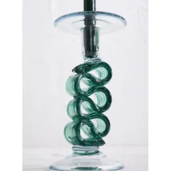 Fabrique de Styles Photophores, Bougeoirs Et Lanternes*Bougeoir en verre émeraude h23.5cm - Sablon