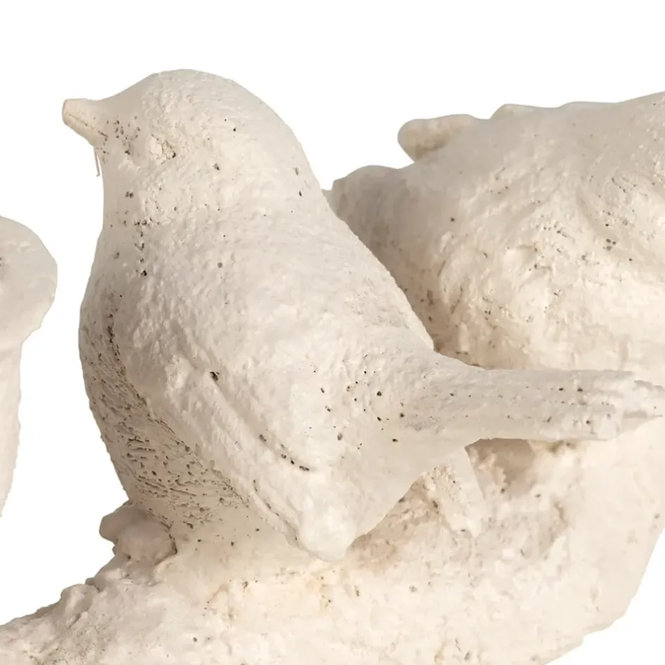 Fabrique de Styles Photophores, Bougeoirs Et Lanternes*Bougeoir moineau 2 feux en résine écru L32cm