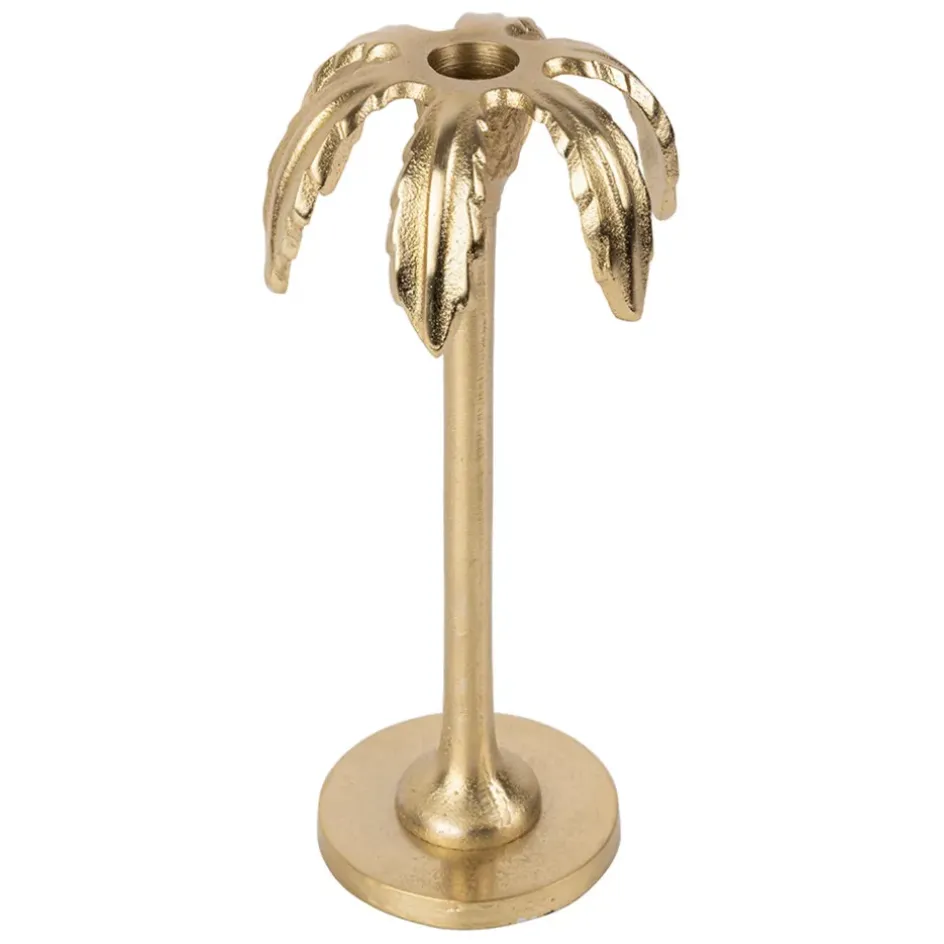 Fabrique de Styles Photophores, Bougeoirs Et Lanternes*Bougeoir palmier en aluminium h25cm - Tropic Etoil