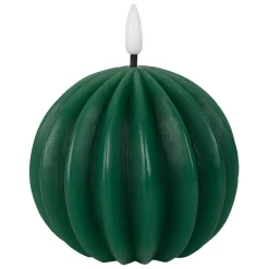 Fabrique de Styles Déco Lumineuse*Bougie led boule vert sapin h12cm