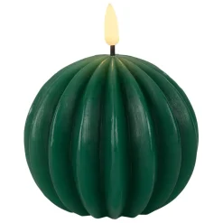Fabrique de Styles Déco Lumineuse*Bougie led boule vert sapin h12cm