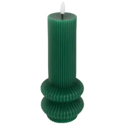 Fabrique de Styles Déco Lumineuse*Bougie led pilier vert sapin h21cm
