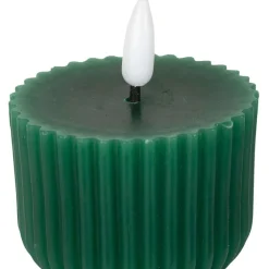 Fabrique de Styles Déco Lumineuse*Bougie led pilier vert sapin h24.5cm