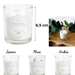 Fabrique de Styles Bougies Parfumées*Bougie parfumée Jasmin avec pierre 12h