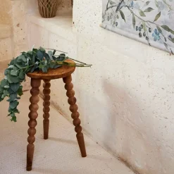 Fabrique de Styles Bouts De Canapé Et Tables D'appoint*Bout de canapé rond en bois recyclé d34cm - Campagne