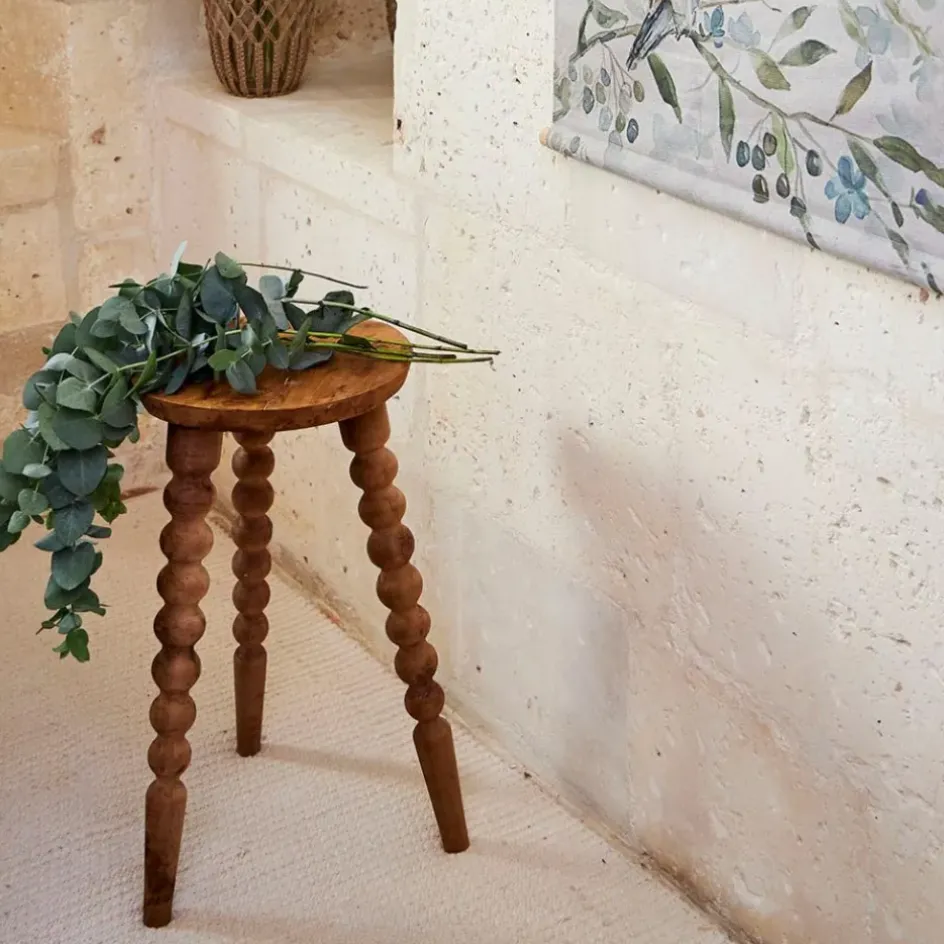 Fabrique de Styles Bouts De Canapé Et Tables D'appoint*Bout de canapé rond en bois recyclé d34cm - Campagne