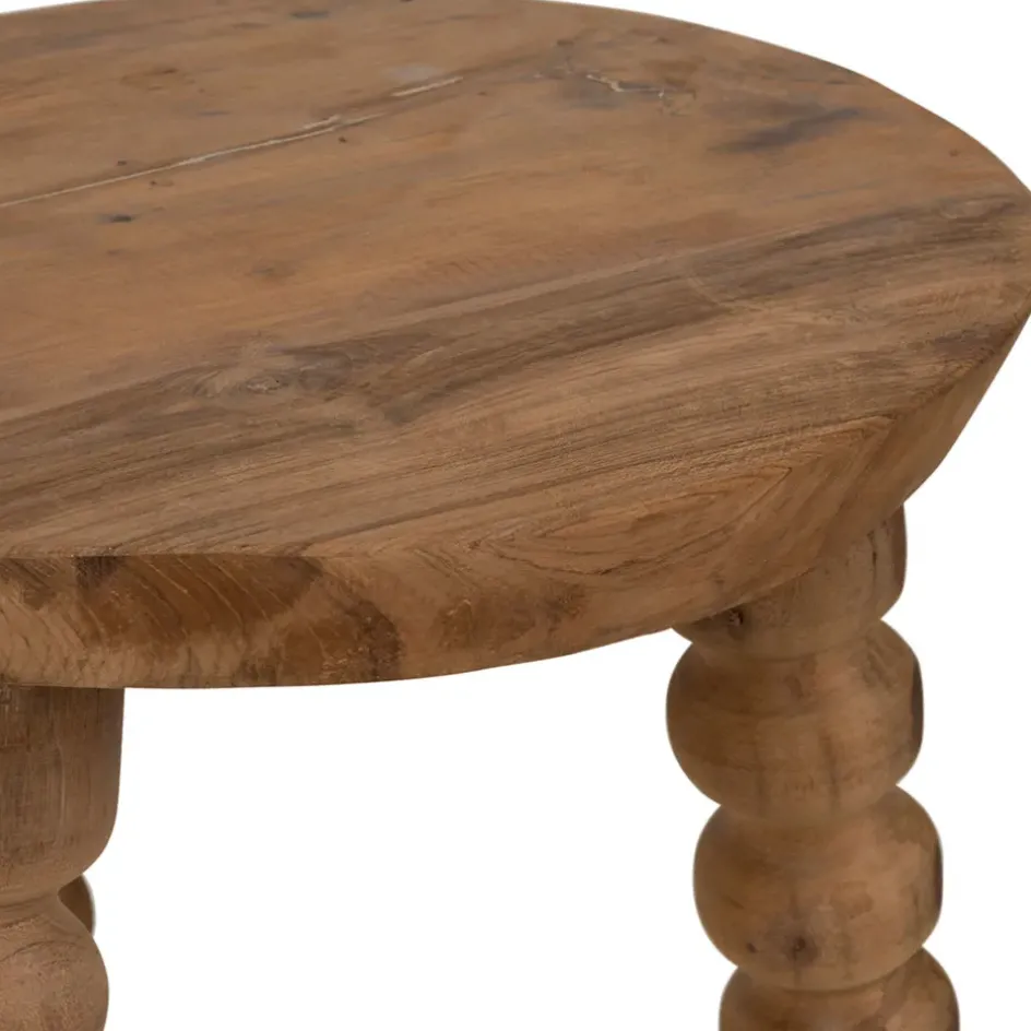 Fabrique de Styles Bouts De Canapé Et Tables D'appoint*Bout de canapé rond en bois recyclé d34cm - Campagne