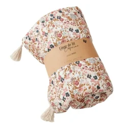 Fabrique de Styles Couvre-lits*Bout de lit en gaze de coton imprimée pampa 90x200cm - Capucine