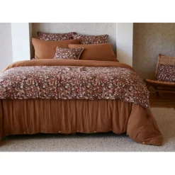 Fabrique de Styles Couvre-lits*Bout de lit en gaze de coton imprimée 90x200cm - Capucine