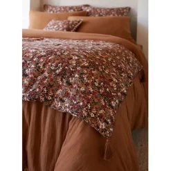 Fabrique de Styles Couvre-lits*Bout de lit en gaze de coton imprimée 90x200cm - Capucine