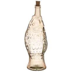 Fabrique de Styles Carafes Et Pichets*Bouteille Poisson en verre recyclé sablé rose pâle 1.1L