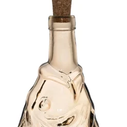 Fabrique de Styles Carafes Et Pichets*Bouteille Poisson en verre recyclé sablé rose pâle 1.1L