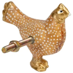 Fabrique de Styles Accessoires Et Quincaillerie*Boutons de porte poules x2 blanc et doré - Campagne