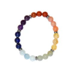 Fabrique de Styles Bijoux Fantaisie*Bracelet 7 chakras mix perles rondes 8mm