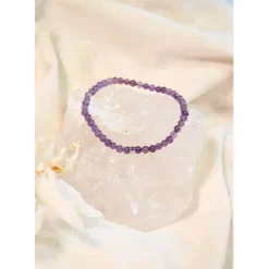 Fabrique de Styles Bijoux Fantaisie*Bracelet améthyste perles rondes 4mm