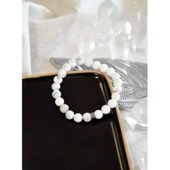 Fabrique de Styles Bijoux Fantaisie*Bracelet magnésite perles rondes 8mm