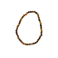 Fabrique de Styles Bijoux Fantaisie*Bracelet oeil de tigre perles rondes 4mm