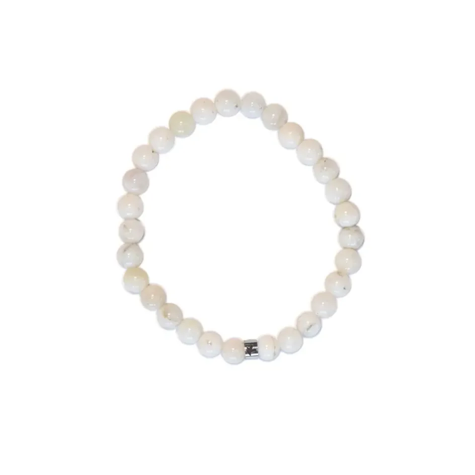 Fabrique de Styles Bijoux Fantaisie*Bracelet pierre de lune perles rondes 6mm