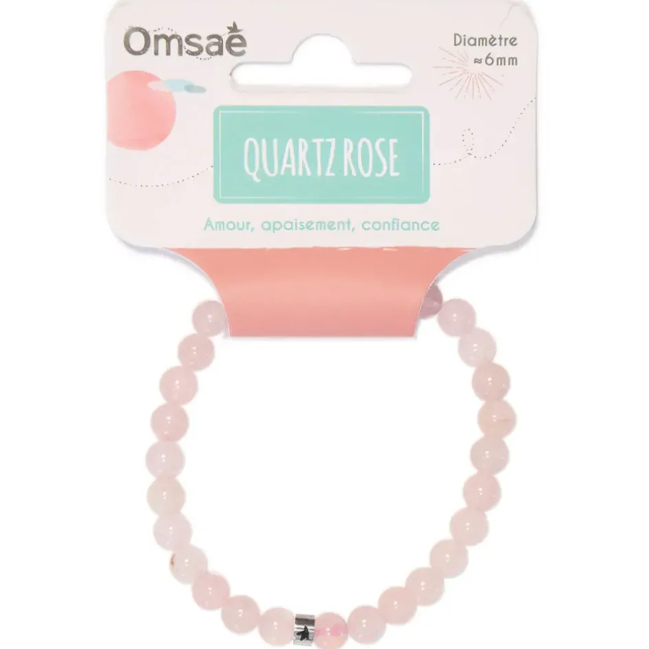 Fabrique de Styles Bijoux Fantaisie*Bracelet quartz perles rondes 6mm