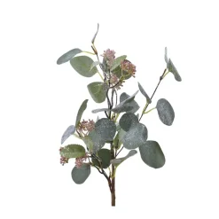 Fabrique de Styles Fleurs Et Plantes Artificielles*Branche d'eucalyptus en plastique paillettes givré h50cm