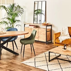 Fabrique de Styles Buffets Et Vitrines*Buffet 3 portes en acacia et pieds en fer noir - Brooklyn