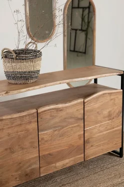 Fabrique de Styles Buffets Et Vitrines*Buffet 3 portes en acacia et pieds en fer noir - Brooklyn