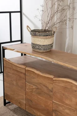 Fabrique de Styles Buffets Et Vitrines*Buffet 3 portes en acacia et pieds en fer noir - Brooklyn