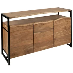 Fabrique de Styles Buffets Et Vitrines*Buffet 3 portes en acacia et pieds en fer noir - Brooklyn