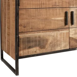 Fabrique de Styles Buffets Et Vitrines*Buffet bas en acacia et fer 2 portes H105cm -Factory