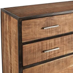 Fabrique de Styles Buffets Et Vitrines*Buffet bas en acacia et fer 2 portes H105cm -Factory