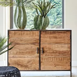 Fabrique de Styles Buffets Et Vitrines*Buffet bas en acacia et fer 2 portes H90cm - Factory