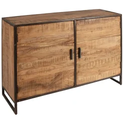 Fabrique de Styles Buffets Et Vitrines*Buffet bas en acacia et fer 2 portes H90cm - Factory