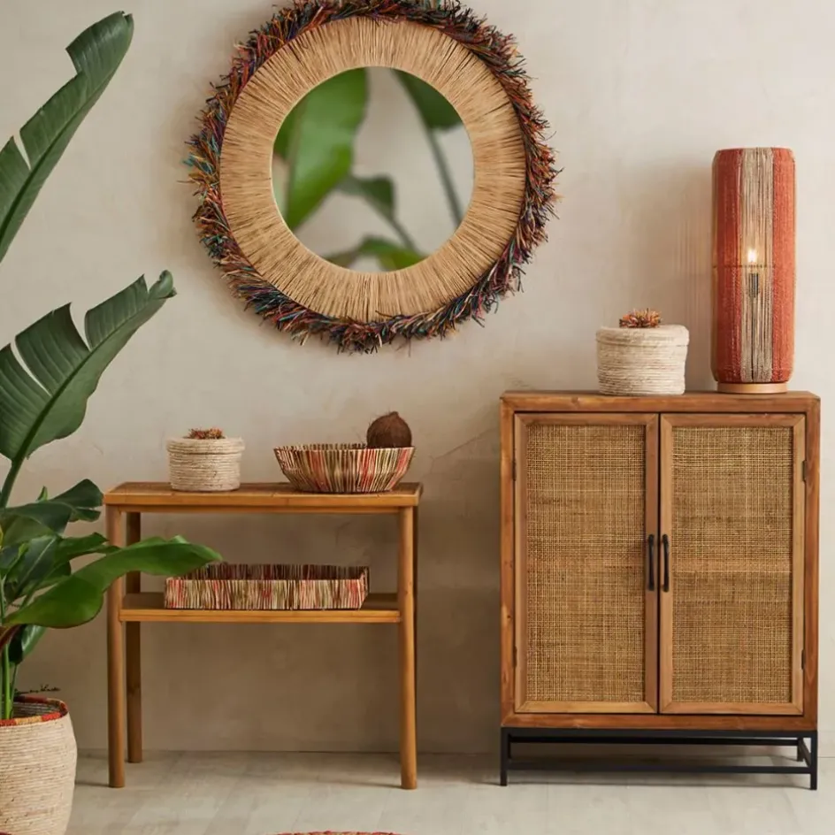 Fabrique de Styles Buffets Et Vitrines*Buffet bas en sapin et bambou L80cm - Tamba