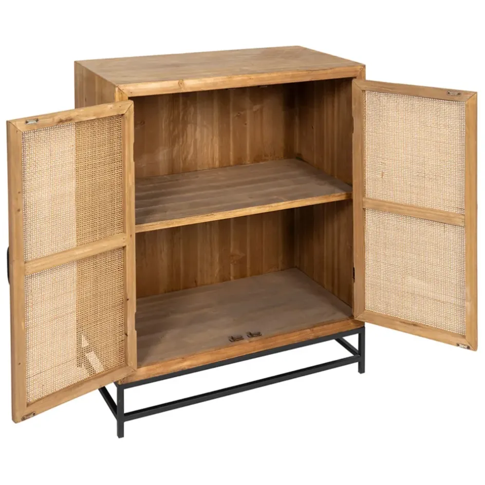 Fabrique de Styles Buffets Et Vitrines*Buffet bas en sapin et bambou L80cm - Tamba