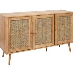 Fabrique de Styles Buffets Et Vitrines*Buffet en bois et cannage 3 portes L115cm - Baia