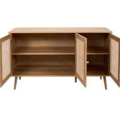 Fabrique de Styles Buffets Et Vitrines*Buffet en bois et cannage 3 portes L115cm - Baia
