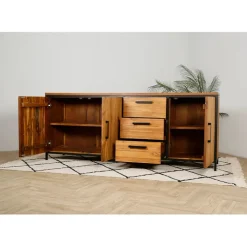 Fabrique de Styles Buffets Et Vitrines*Buffet enfilade en teck massif 3 portes L195cm - Alix