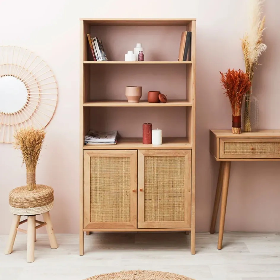Fabrique de Styles Bibliothèques Et Étagères*Buffet haut en bois avec 3 niveaux H163cm - Baia