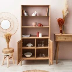 Fabrique de Styles Bibliothèques Et Étagères*Buffet haut en bois avec 3 niveaux H163cm - Baia