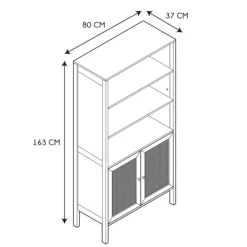 Fabrique de Styles Bibliothèques Et Étagères*Buffet haut en bois avec 3 niveaux H163cm - Baia