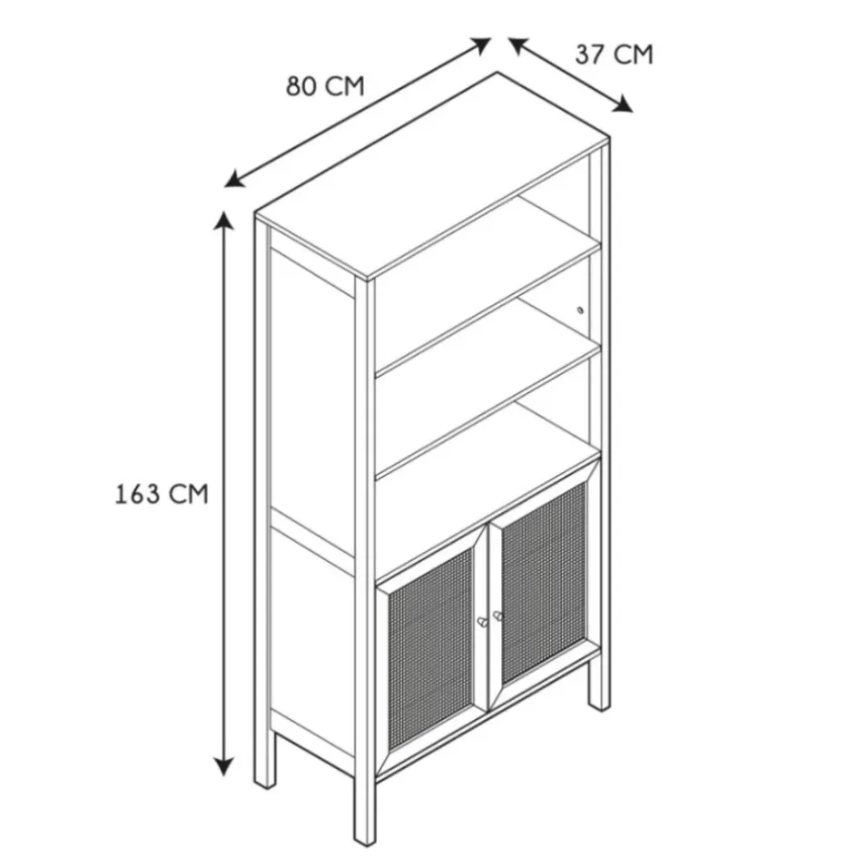 Fabrique de Styles Bibliothèques Et Étagères*Buffet haut en bois avec 3 niveaux H163cm - Baia