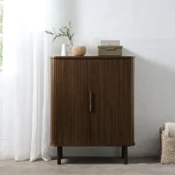 Fabrique de Styles Buffets Et Vitrines*Buffet placage chêne foncé 3 étagères H113cm - Cavo