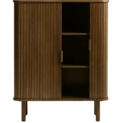 Fabrique de Styles Buffets Et Vitrines*Buffet placage chêne foncé 3 étagères H113cm - Cavo