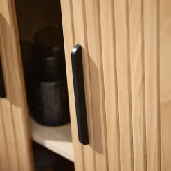 Fabrique de Styles Buffets Et Vitrines*Buffet placage chêne 3 étagères h118cm - nola