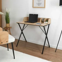 Fabrique de Styles Bureaux*Bureau en bois naturel et fer noir - Kara